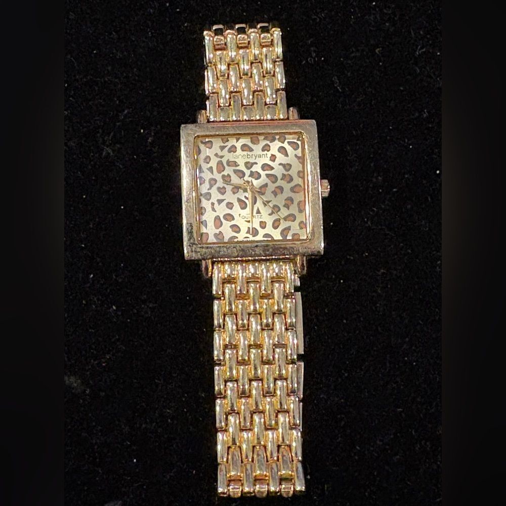 Lane Bryant Gold Leopard Print Women's Watch